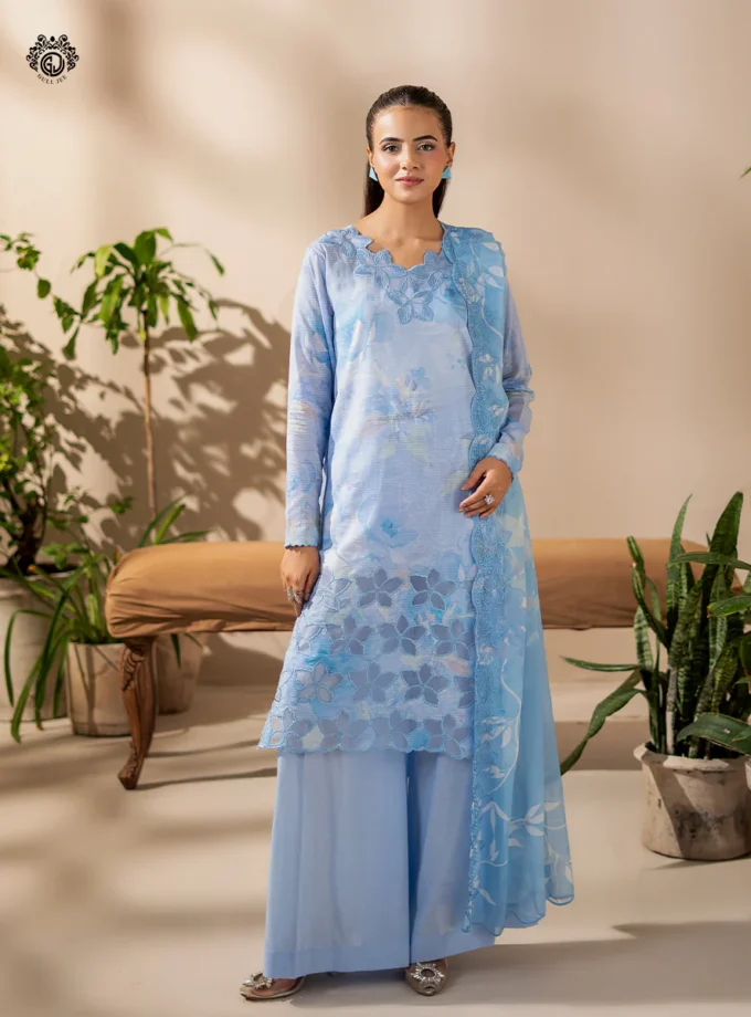 Unstitched 3Pc Printed Embroidered Lawn Dress by GullJee RP154