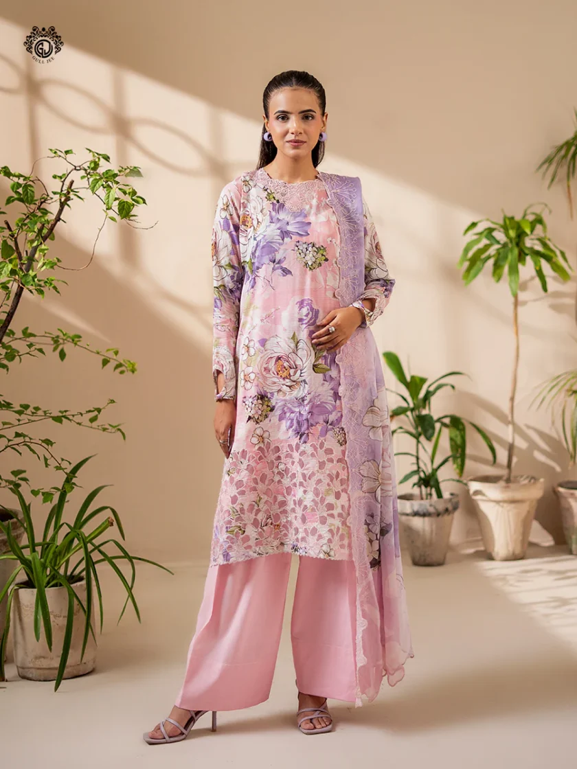 Unstitched 3Pc Printed Embroidered Lawn Dress by GullJee RP155