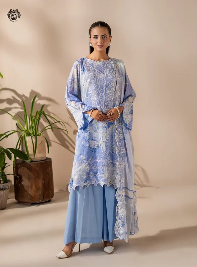 Unstitched 3Pc Printed Embroidered Lawn Dress by GullJee RP156