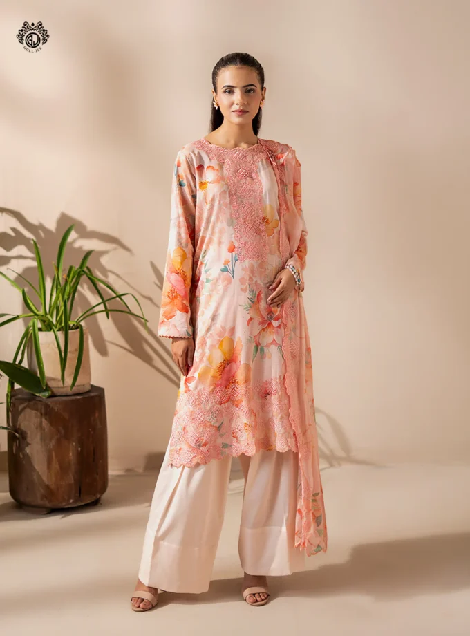 Unstitched 3Pc Printed Embroidered Lawn Dress by GullJee RP157