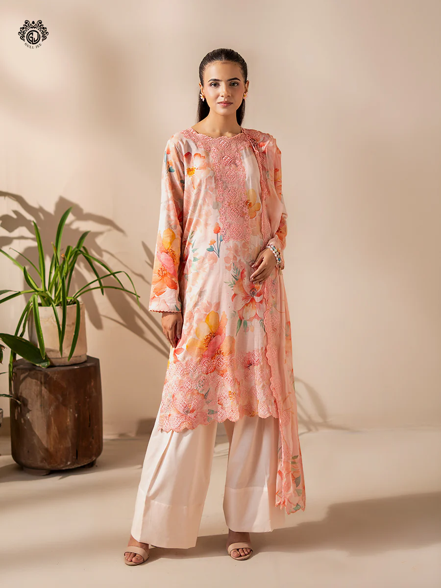 Unstitched 3Pc Printed Embroidered Lawn Dress by GullJee RP157
