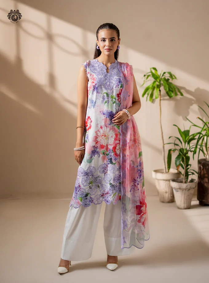 Unstitched 3Pc Printed Embroidered Lawn Dress by GullJee RP158