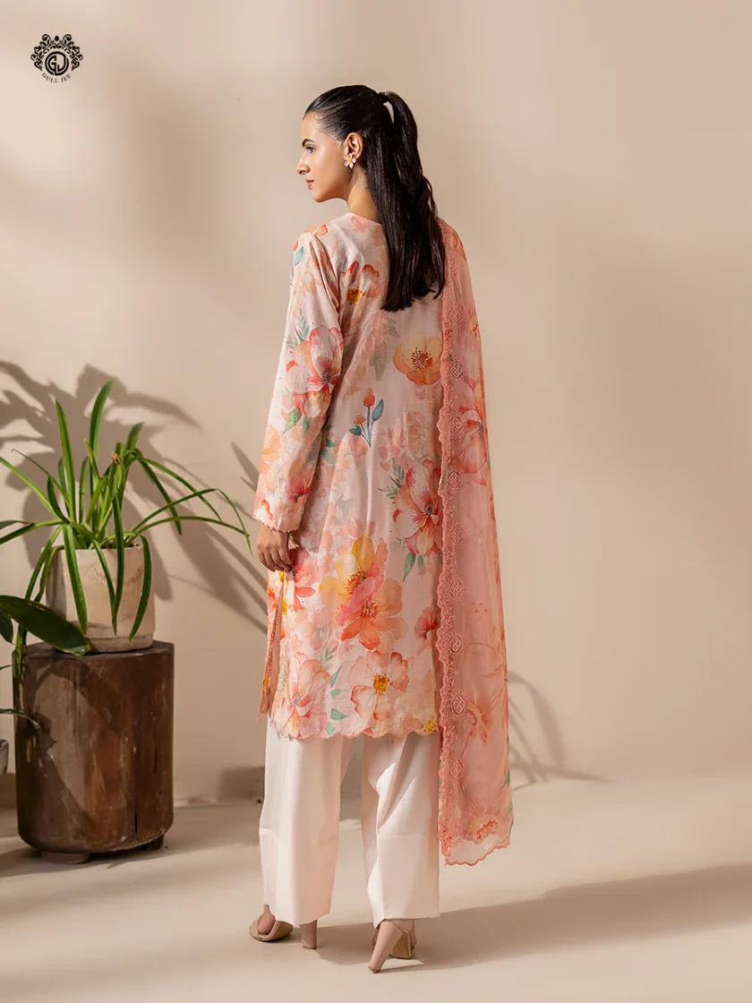 Unstitched 3Pc Printed Embroidered Lawn Dress Rang Pasand by GullJee RP157 - Image 3