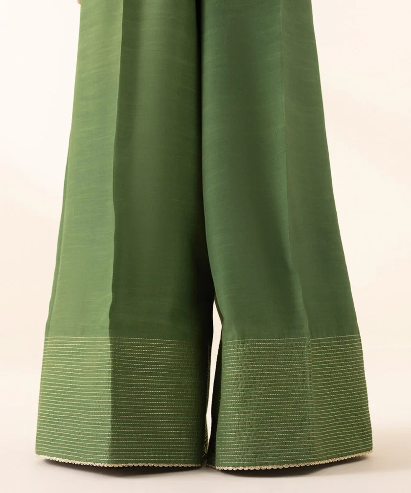 Unstitched 3Pc Embroidered Green Organza Dress by Sapphire - Image 7