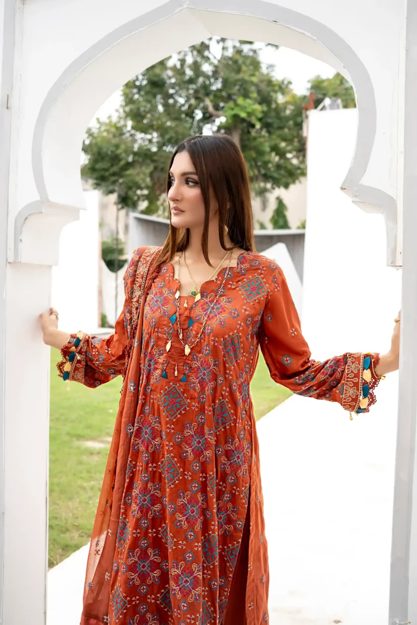 Unstitched 3PC Lawn Dress Mehrunisa by Zainab Fazlani - Image 2