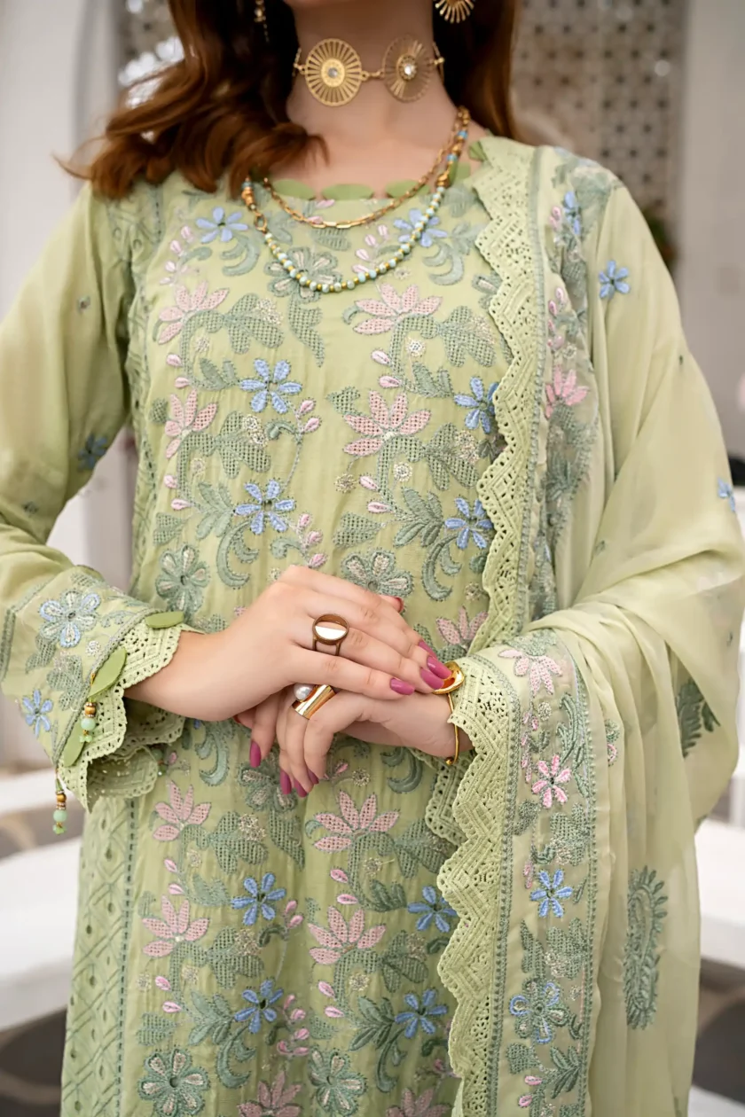Unstitched 3PC Lawn Dress Mehak-e-Bahar by Zainab Fazlani - Image 2