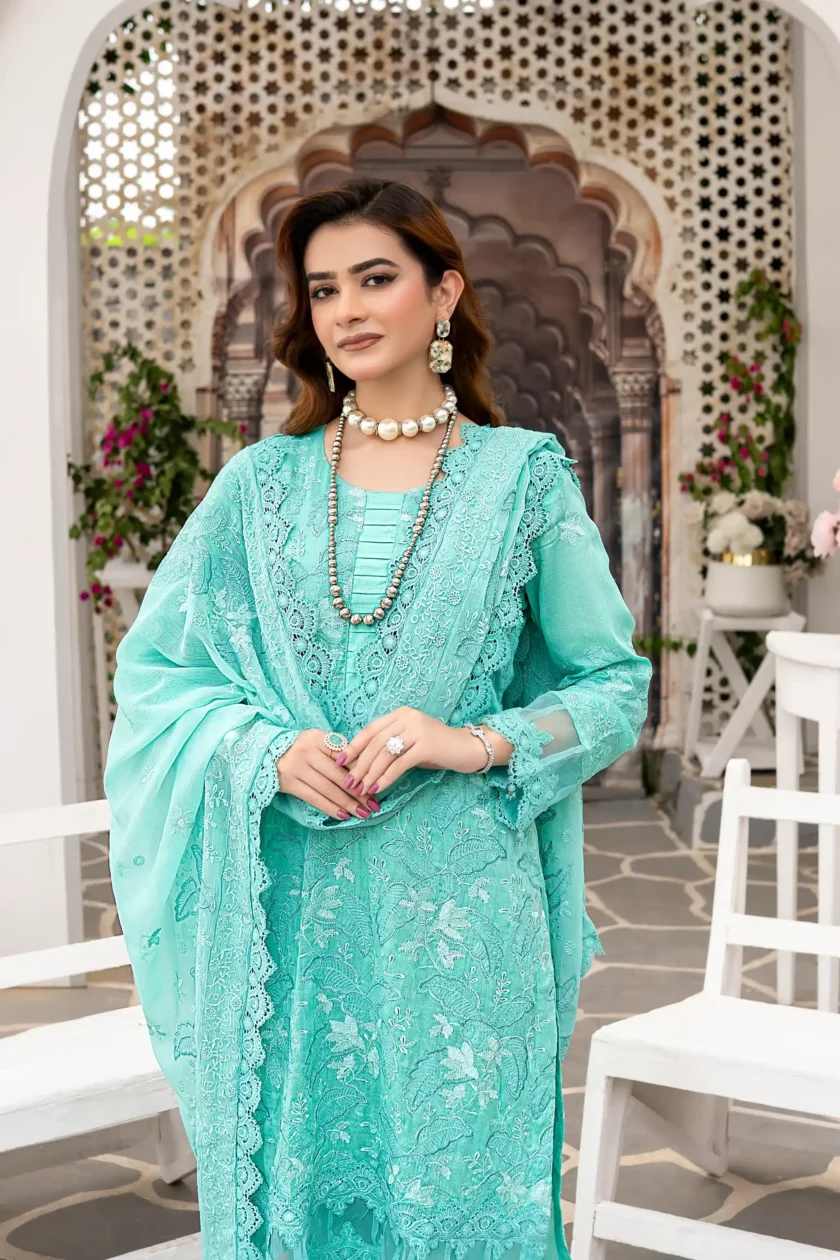 Unstitched 3PC Lawn Dress Zarminay by Zainab Fazlani - Image 3
