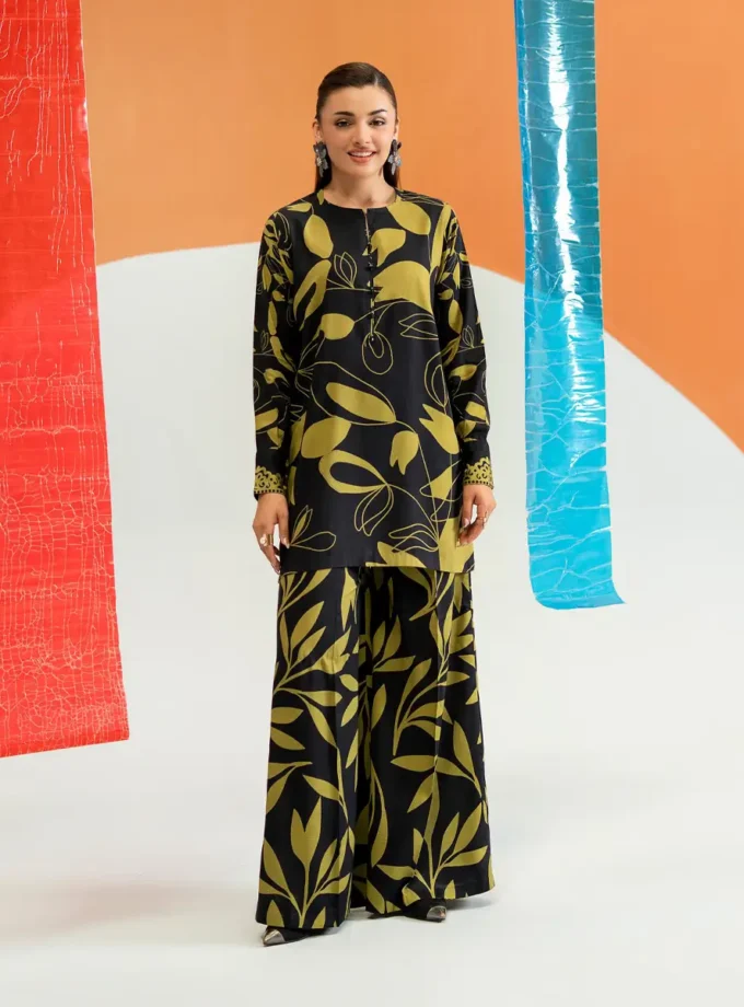 Unstitched 2Pc Printed Bana Dora Linen Dress GullJee Echo102