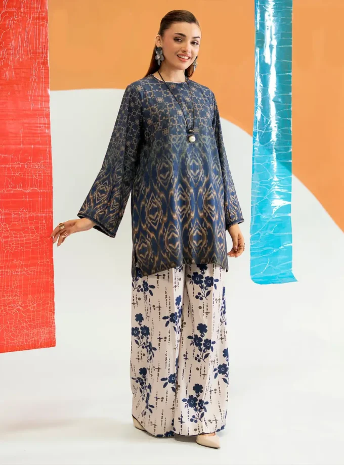 Unstitched 2Pc Printed Bana Dora Linen Dress GullJee Echo103