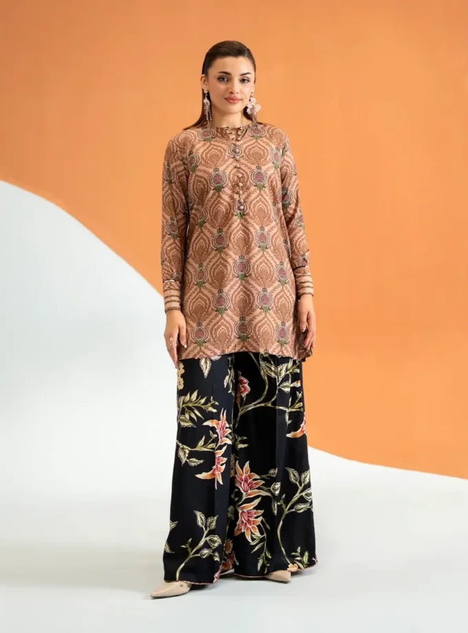 Unstitched 2Pc Printed Bana Dora Linen Dress GullJee Echo107