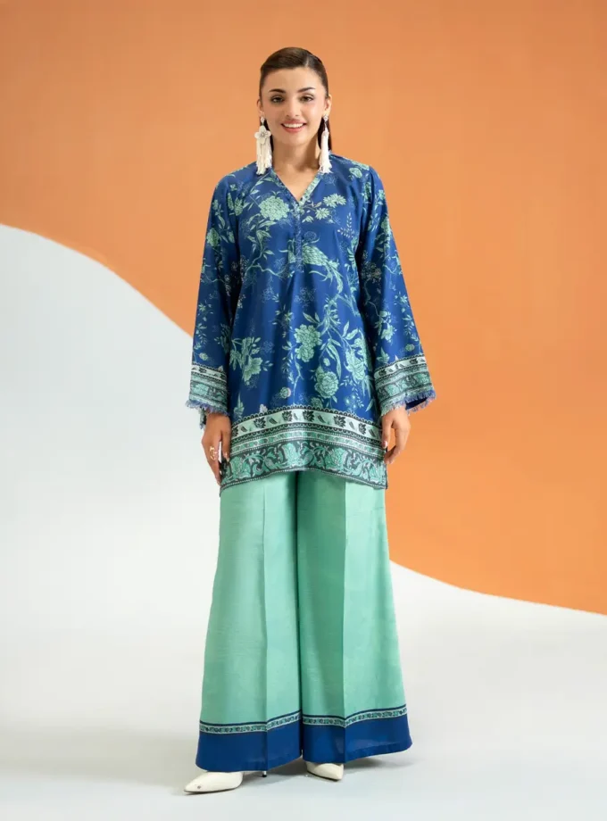 Unstitched 2Pc Printed Bana Dora Linen Dress GullJee Echo108