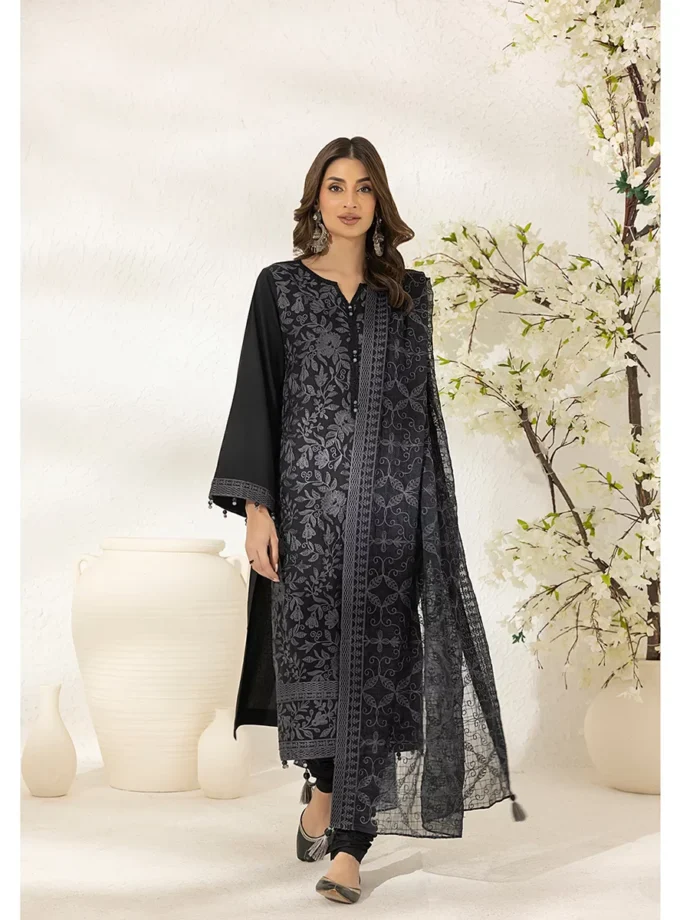 Unstitched 3Pc Embroidered Cambric Dress Salitex UNS7MI106UT