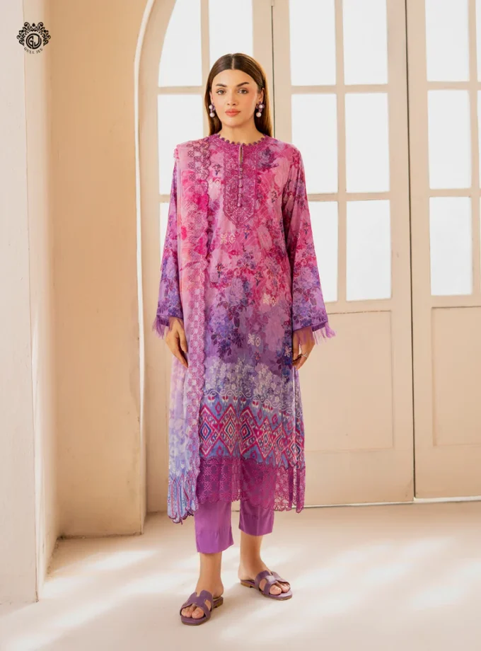 Unstitched 3Pc Embroidered Lawn Dress GullJee Morja 1310