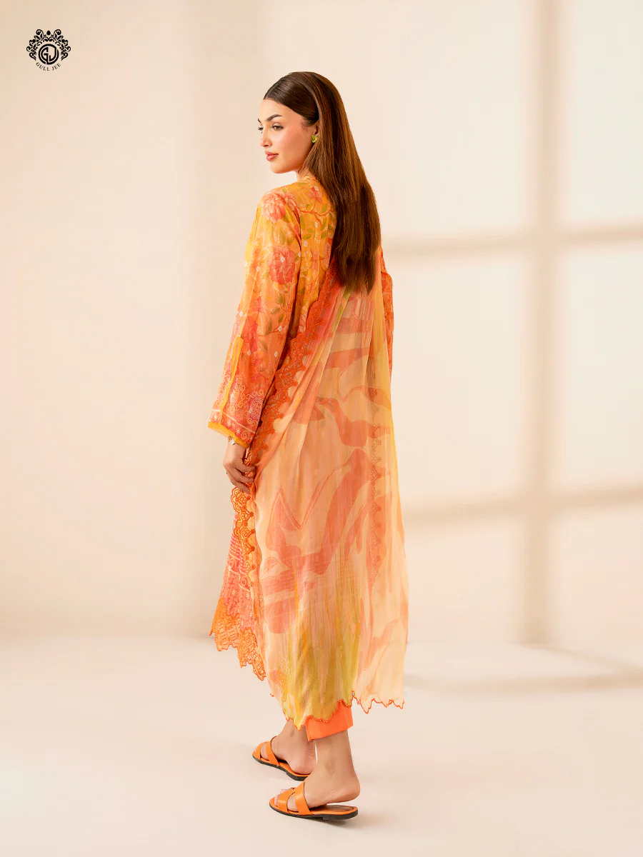 Unstitched 3Pc Embroidered Lawn Dress GullJee Morja 1306 - Image 3