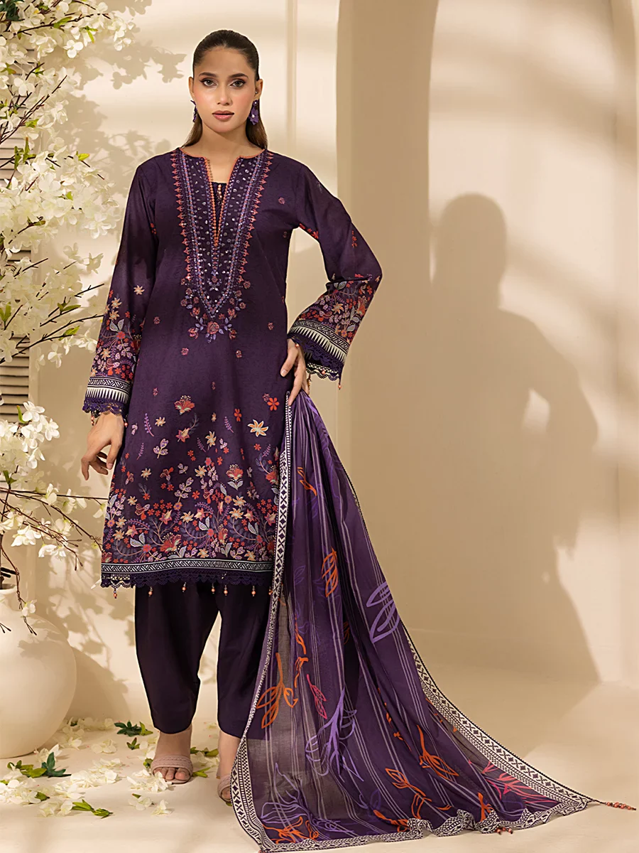 Unstitched 3Pc Embroidered Lawn Dress Salitex SSW6U3P360UT - Image 2