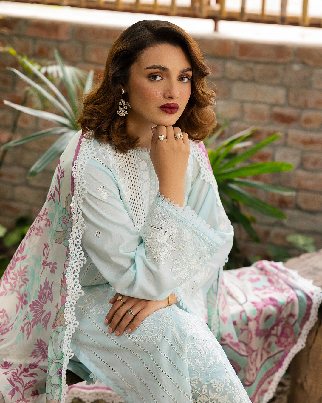 Unstitched 3Pc Embroidered Luxury Lawn Dress GullJee Sophie 107 - Image 2