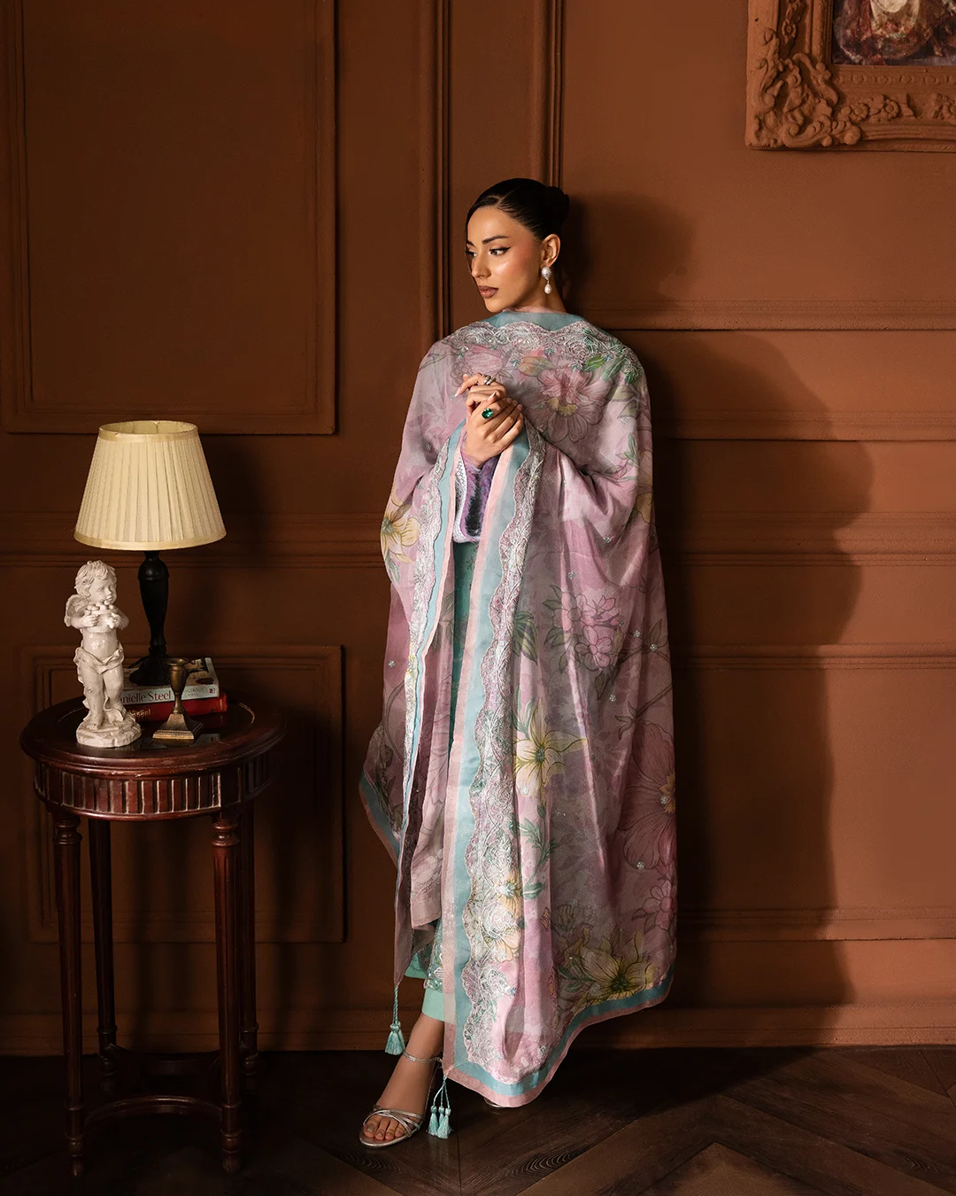 Unstitched 3Pc Embroidered Swiss Lawn Dress GullJee Safaira A-09 - Image 5