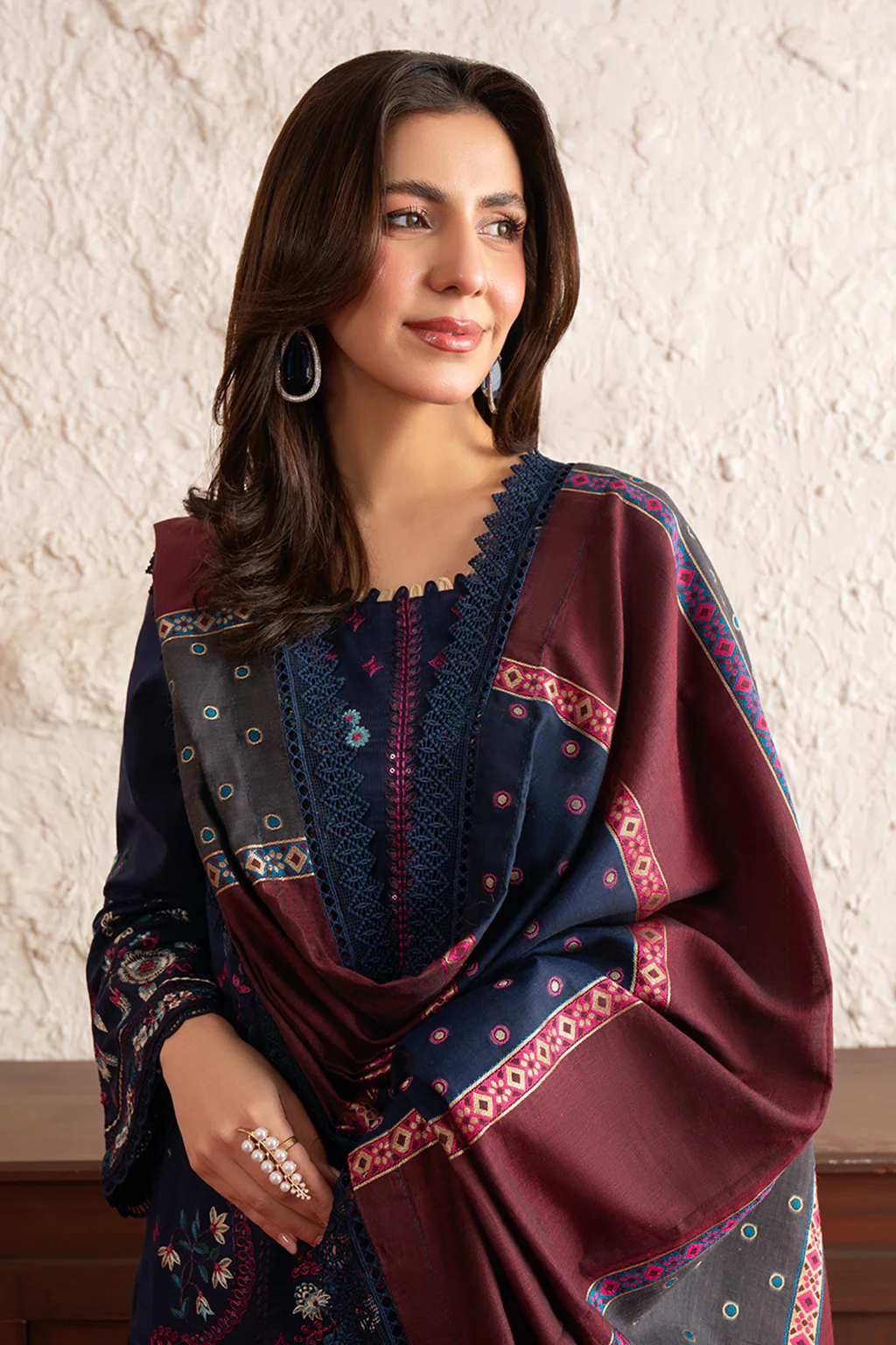 Unstitched 3Pc Embroidered Lawn Dress Poshak by Johra JS 163 - Image 3