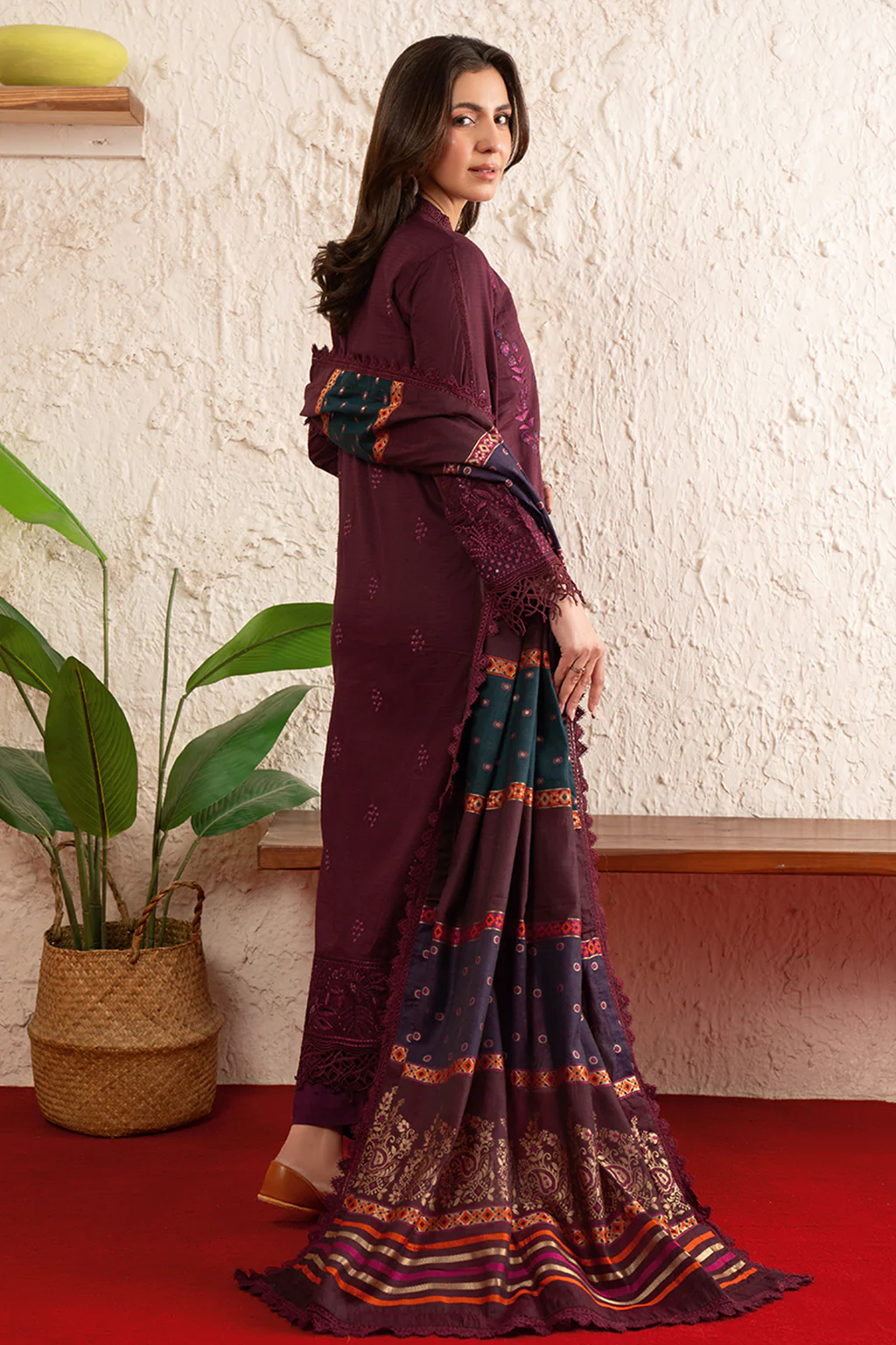 Unstitched 3Pc Embroidered Lawn Dress Poshak by Johra JS 167 - Image 2