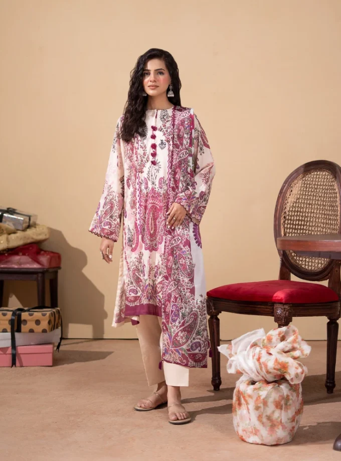 Unstitched 3Pc Luxury Digital Printed Lawn Dress Araz by GullJee GJA 102
