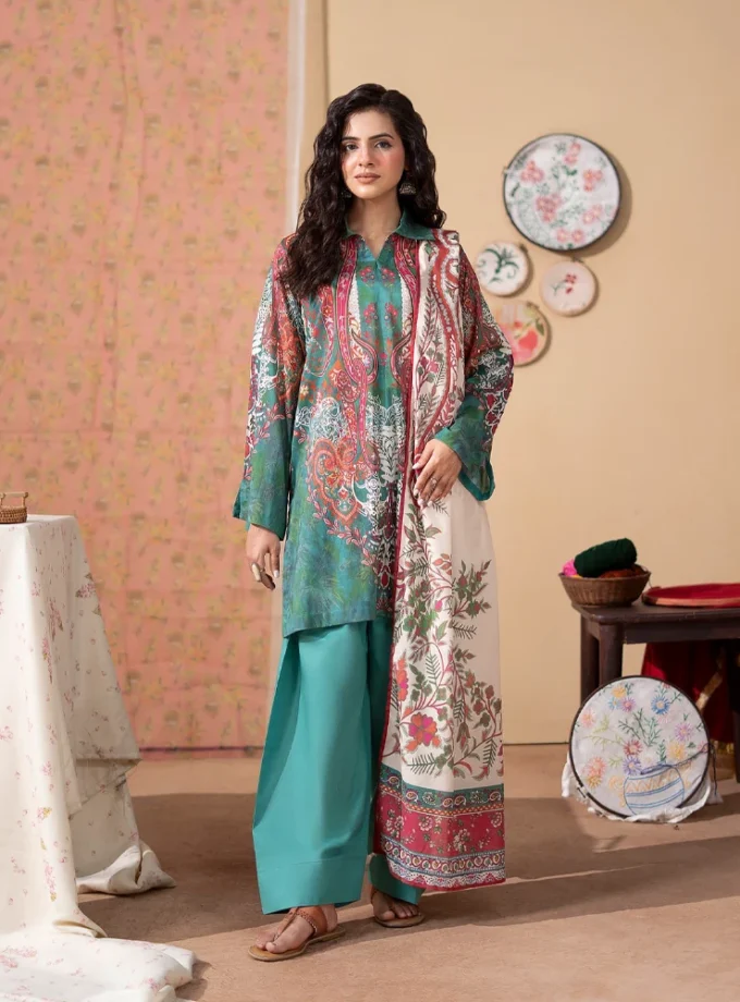 Unstitched 3Pc Luxury Digital Printed Lawn Dress Araz by GullJee GJA 104