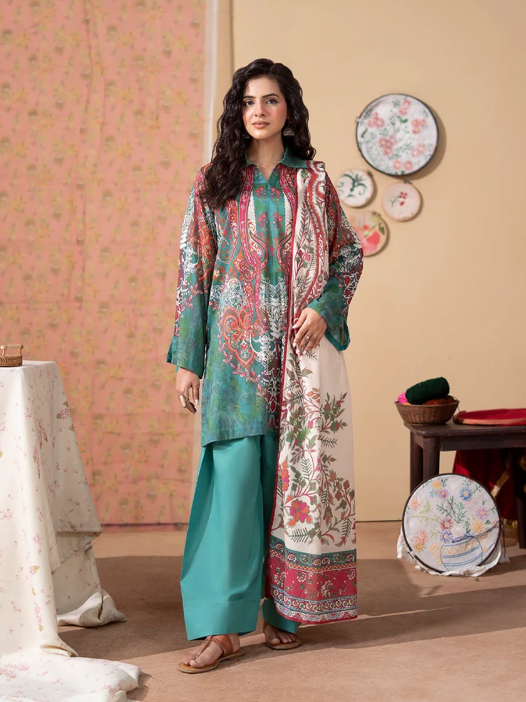 Unstitched 3Pc Luxury Digital Printed Lawn Dress Araz by GullJee GJA 104