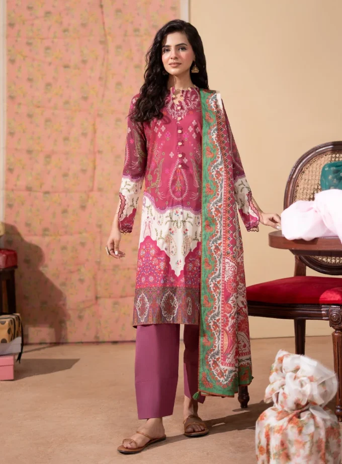 Unstitched 3Pc Luxury Digital Printed Lawn Dress Araz by GullJee GJA 109