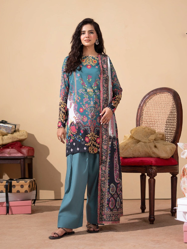 Unstitched 3Pc Luxury Digital Printed Lawn Dress Araz by GullJee GJA 110