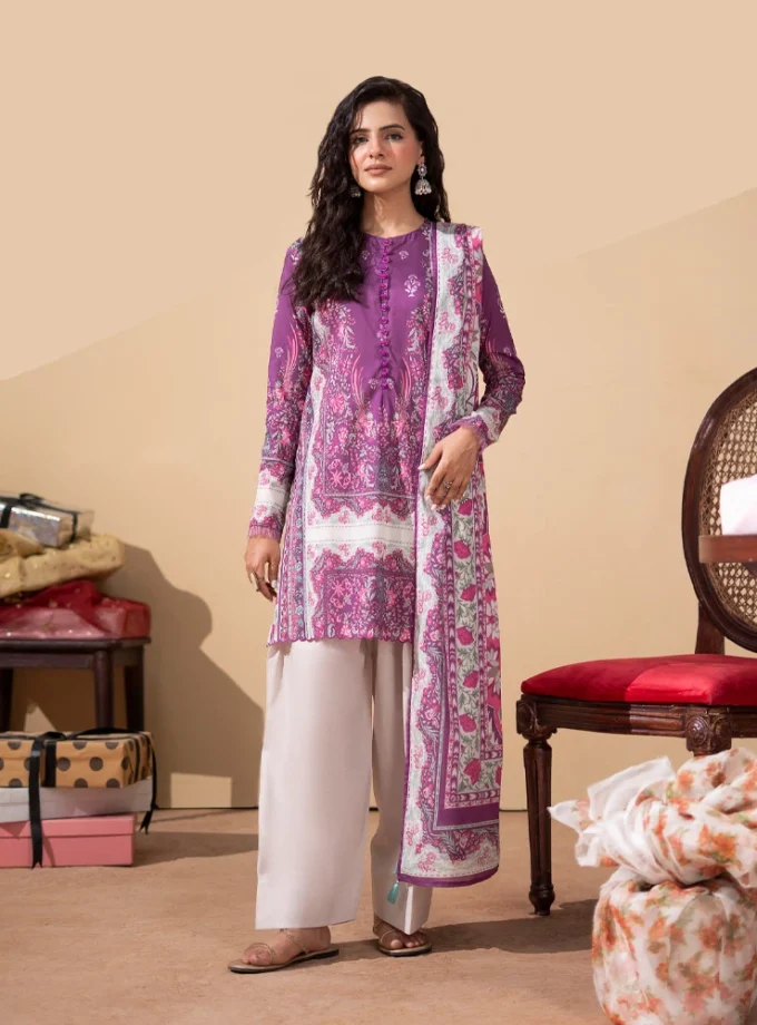 Unstitched 3Pc Luxury Digital Printed Lawn Dress Araz by GullJee GJA 111