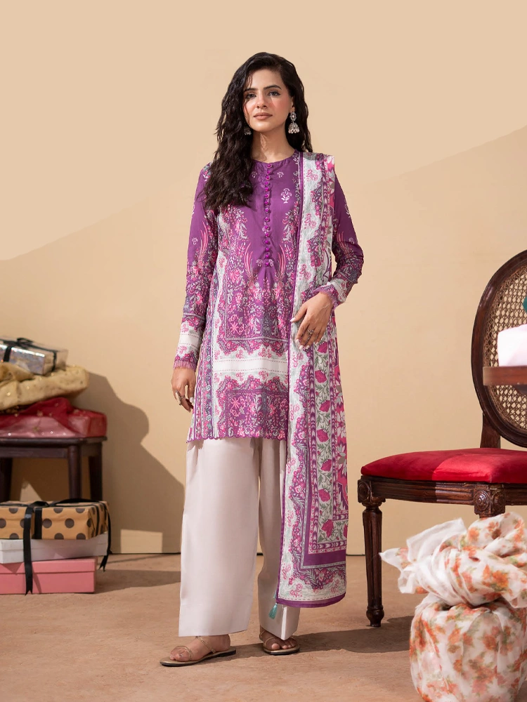 Unstitched 3Pc Luxury Digital Printed Lawn Dress Araz by GullJee GJA 111
