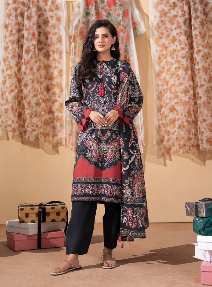 Unstitched 3Pc Luxury Digital Printed Lawn Dress Araz by GullJee GJA 112
