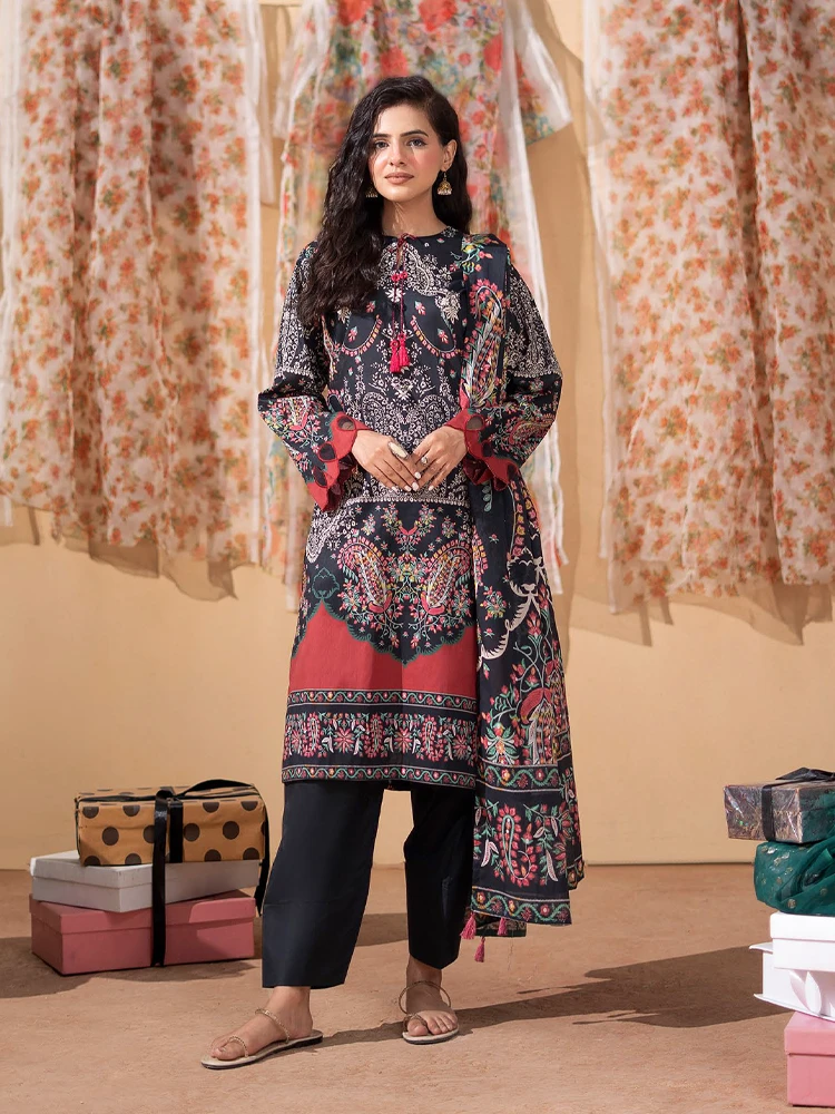 Unstitched 3Pc Luxury Digital Printed Lawn Dress Araz by GullJee GJA 112