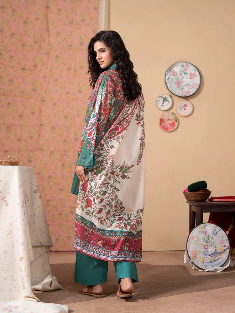 Unstitched 3Pc Luxury Digital Printed Lawn Dress Araz by GullJee GJA 104 - Image 3