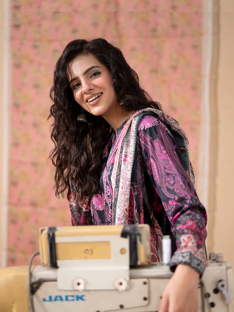 Unstitched 3Pc Luxury Digital Printed Lawn Dress Araz by GullJee GJA 106 - Image 2