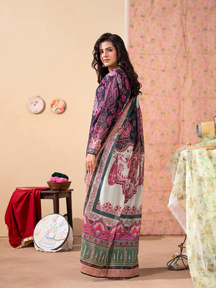 Unstitched 3Pc Luxury Digital Printed Lawn Dress Araz by GullJee GJA 106 - Image 3
