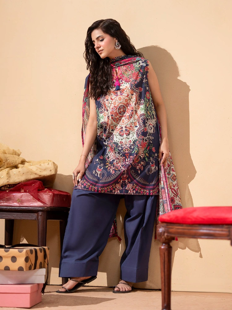 Unstitched 3Pc Luxury Digital Printed Lawn Dress Araz by GullJee GJA 108 - Image 2