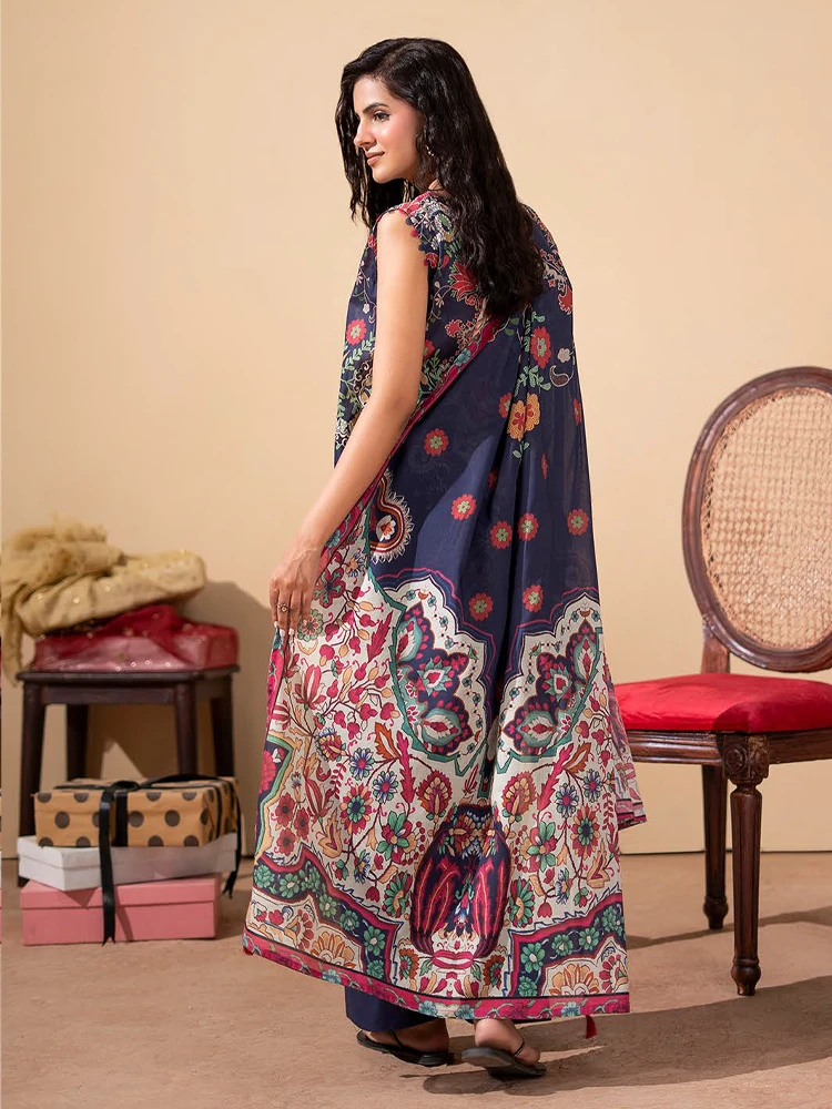 Unstitched 3Pc Luxury Digital Printed Lawn Dress Araz by GullJee GJA 108 - Image 3