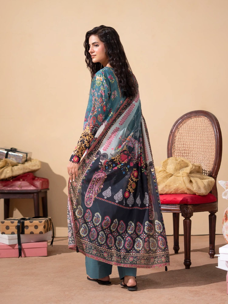 Unstitched 3Pc Luxury Digital Printed Lawn Dress Araz by GullJee GJA 110 - Image 3