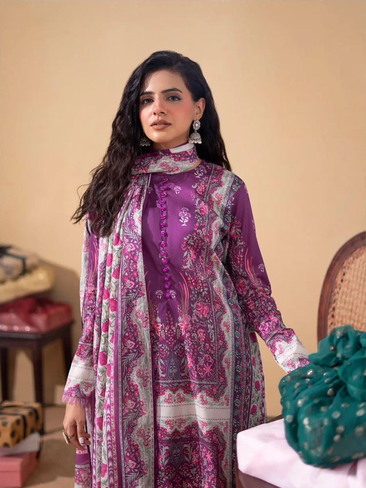 Unstitched 3Pc Luxury Digital Printed Lawn Dress Araz by GullJee GJA 111 - Image 2