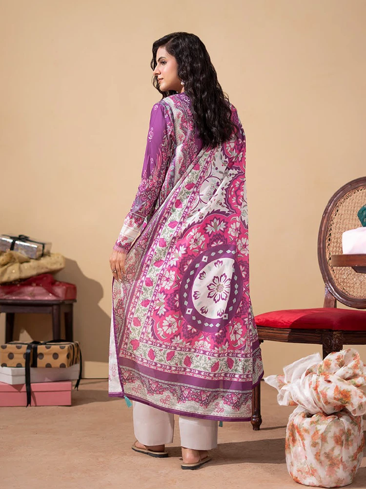 Unstitched 3Pc Luxury Digital Printed Lawn Dress Araz by GullJee GJA 111 - Image 3