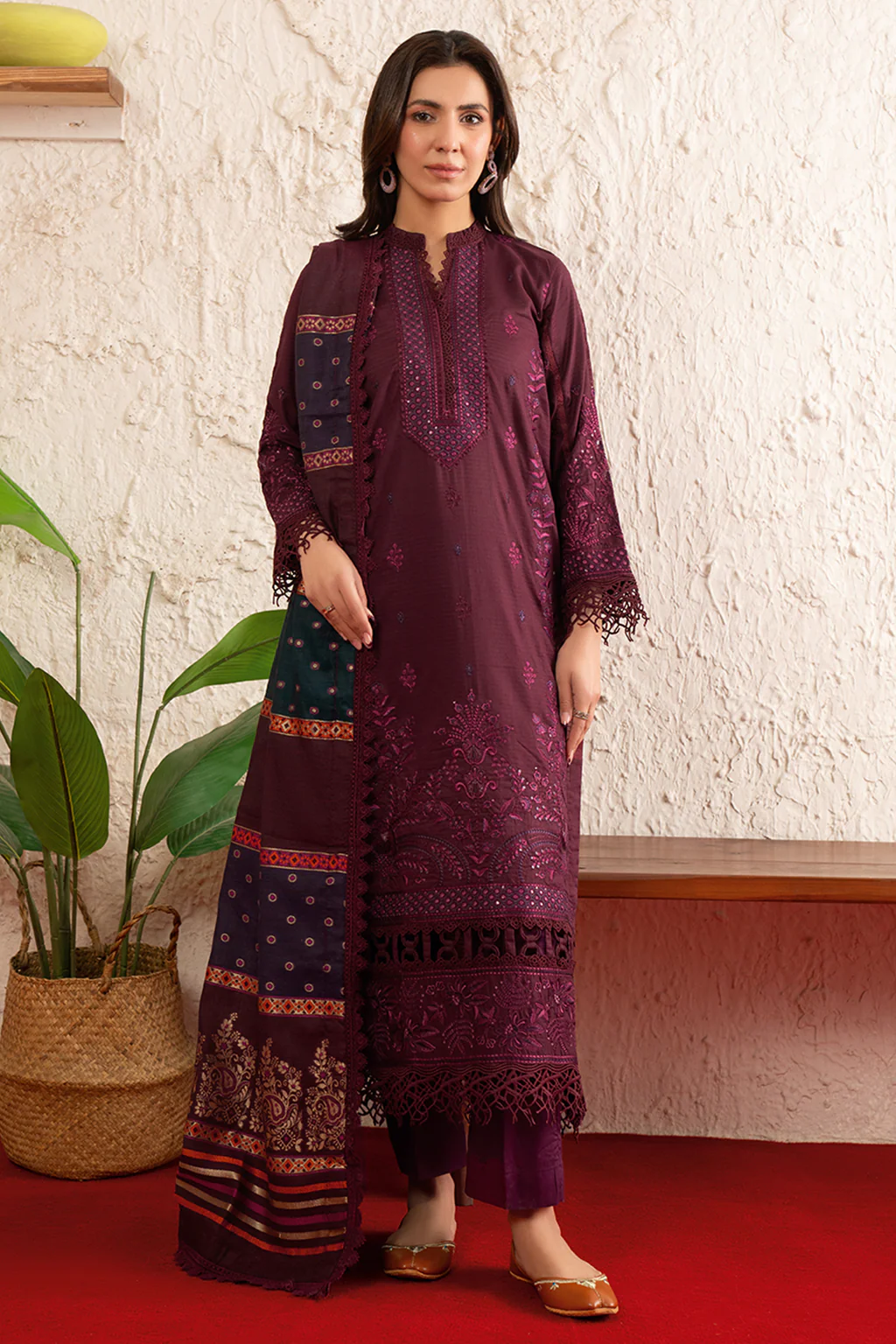 Unstitched 3Pc Embroidered Lawn Dress Poshak by Johra JS 167