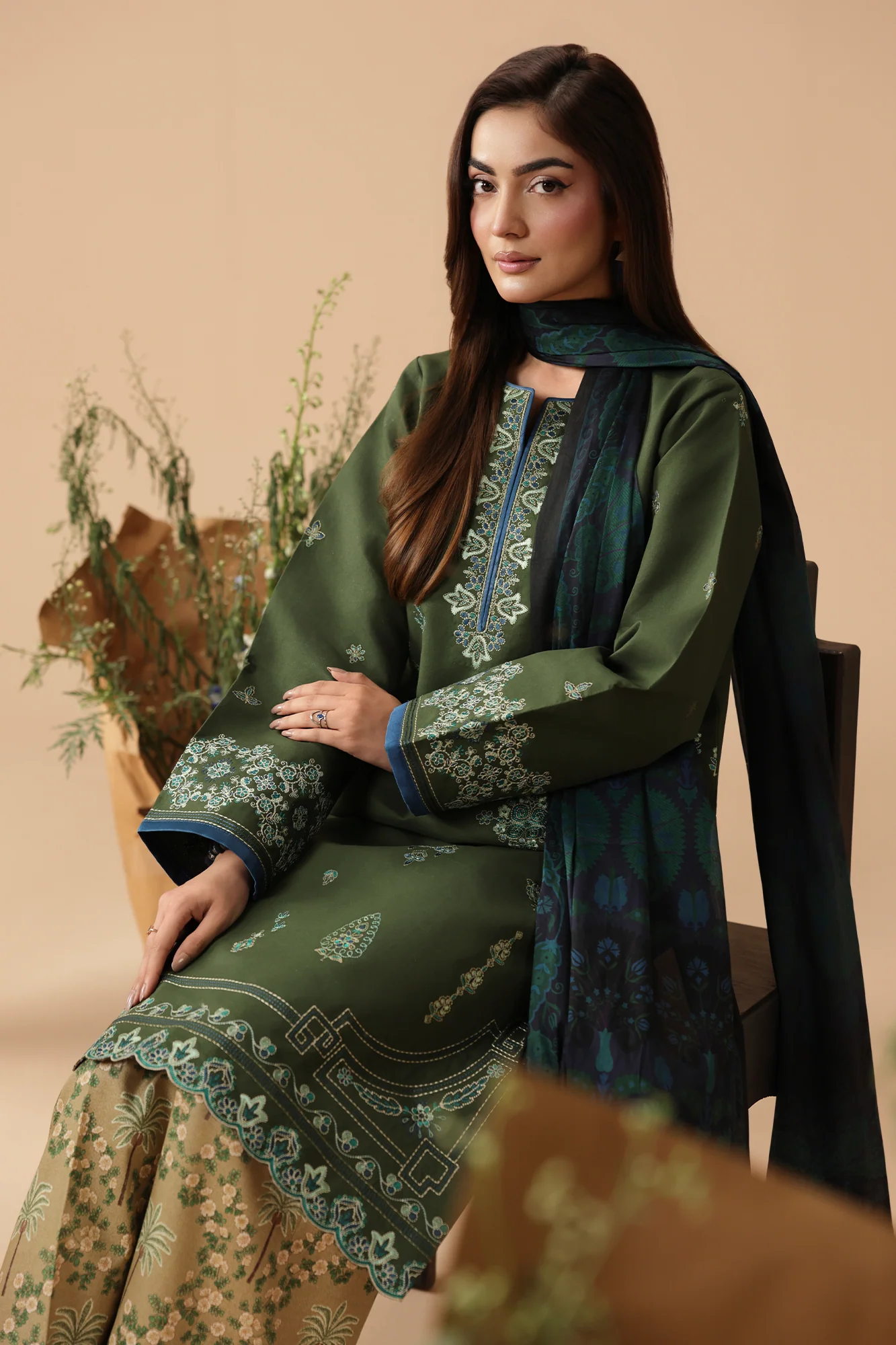 Unstitched 3Pc Embroidered Lawn Dress Jahaan by RajBari RBJ 07 - Image 8