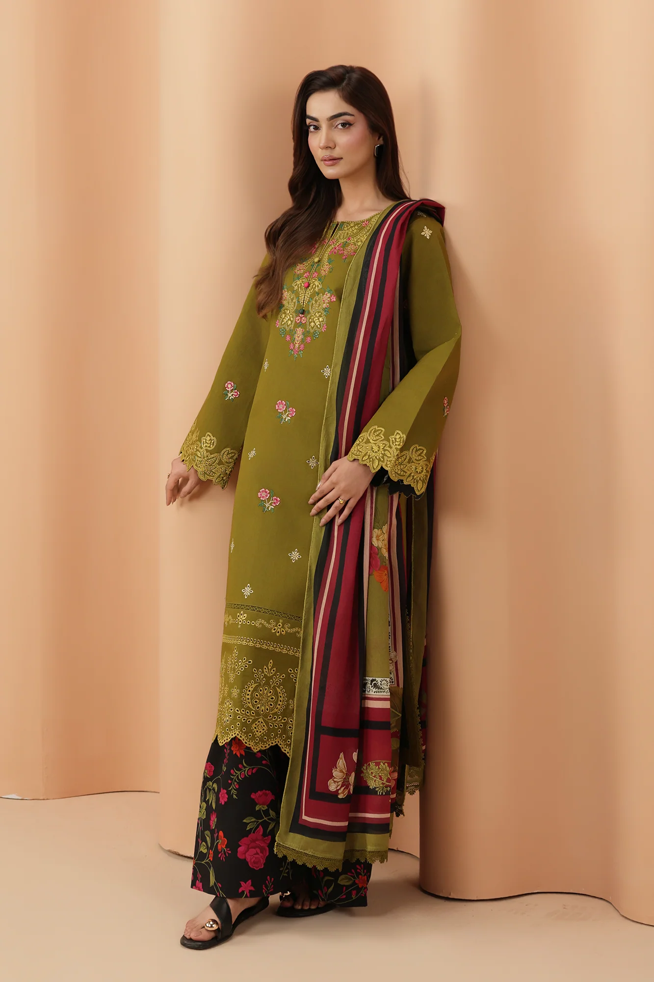 Unstitched 3Pc Embroidered Lawn Dress Jahaan by RajBari RBJ 10 - Image 2