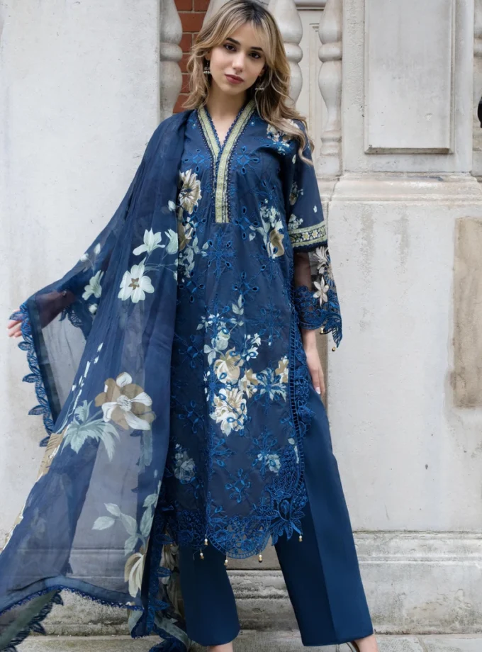 Unstitched 3Pc Embroidered Lawn Dress AlZohaib Sunshine Bloom SBE2-1