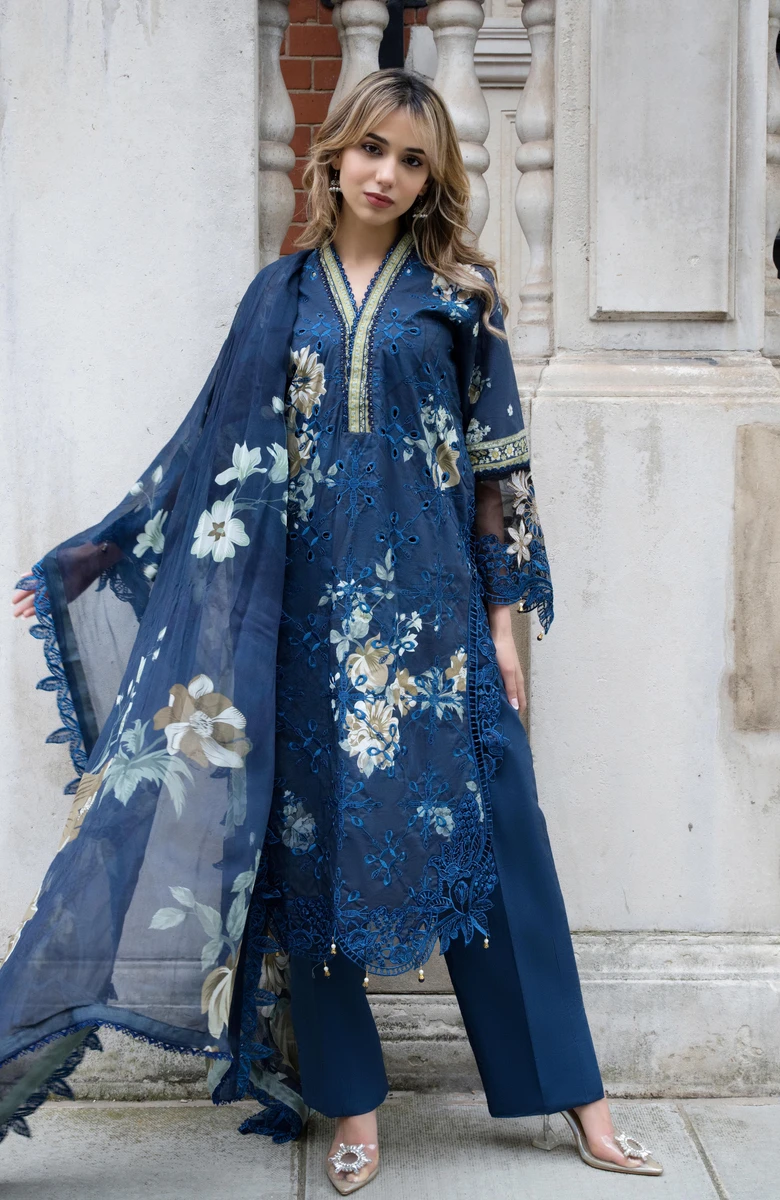 Unstitched 3Pc Embroidered Lawn Dress AlZohaib Sunshine Bloom SBE2-1