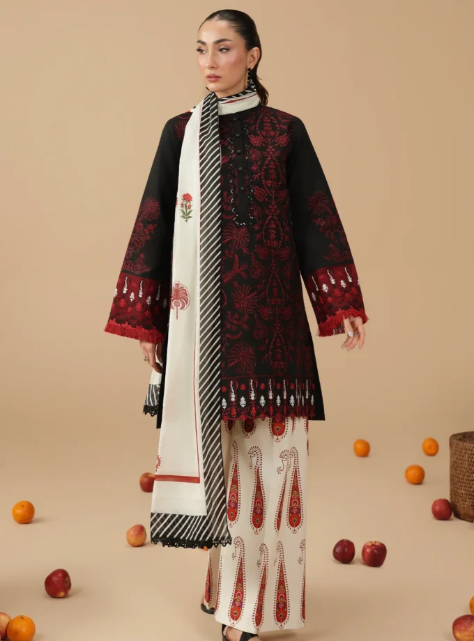 Unstitched 3Pc Embroidered Lawn Dress Jahaan by RajBari RBJ 02