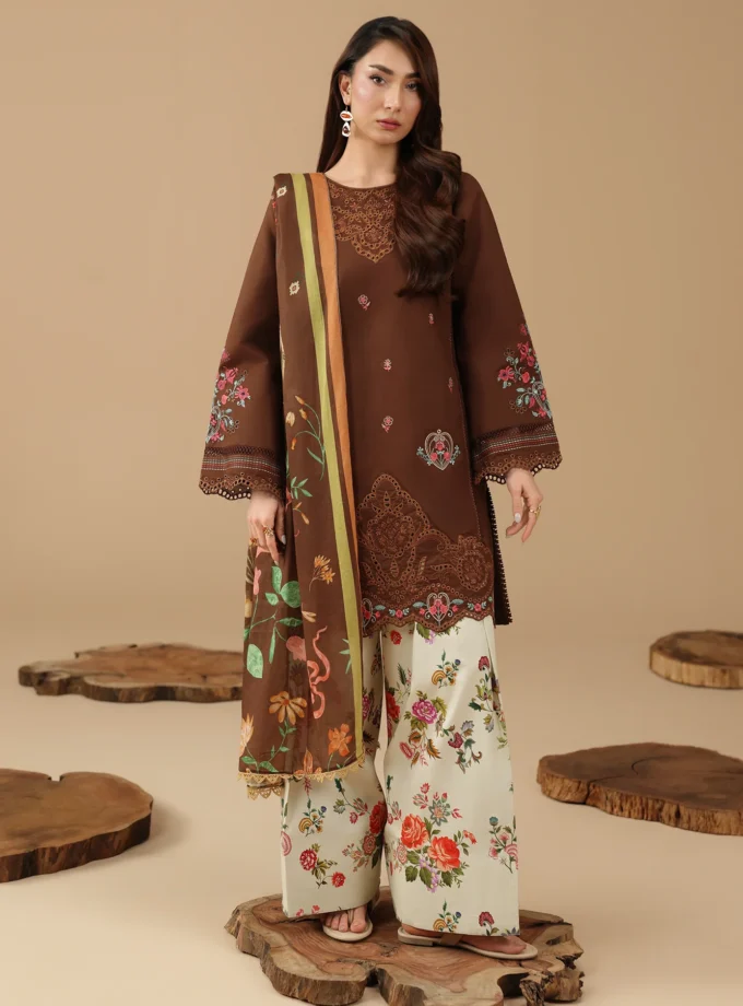 Unstitched 3Pc Embroidered Lawn Dress Jahaan by RajBari RBJ 04