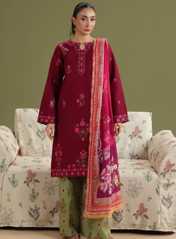Unstitched 3Pc Embroidered Lawn Dress Jahaan by RajBari RBJ 09