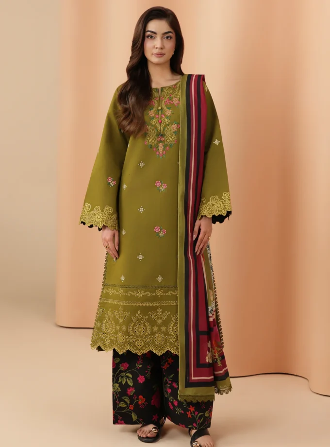 Unstitched 3Pc Embroidered Lawn Dress Jahaan by RajBari RBJ 10