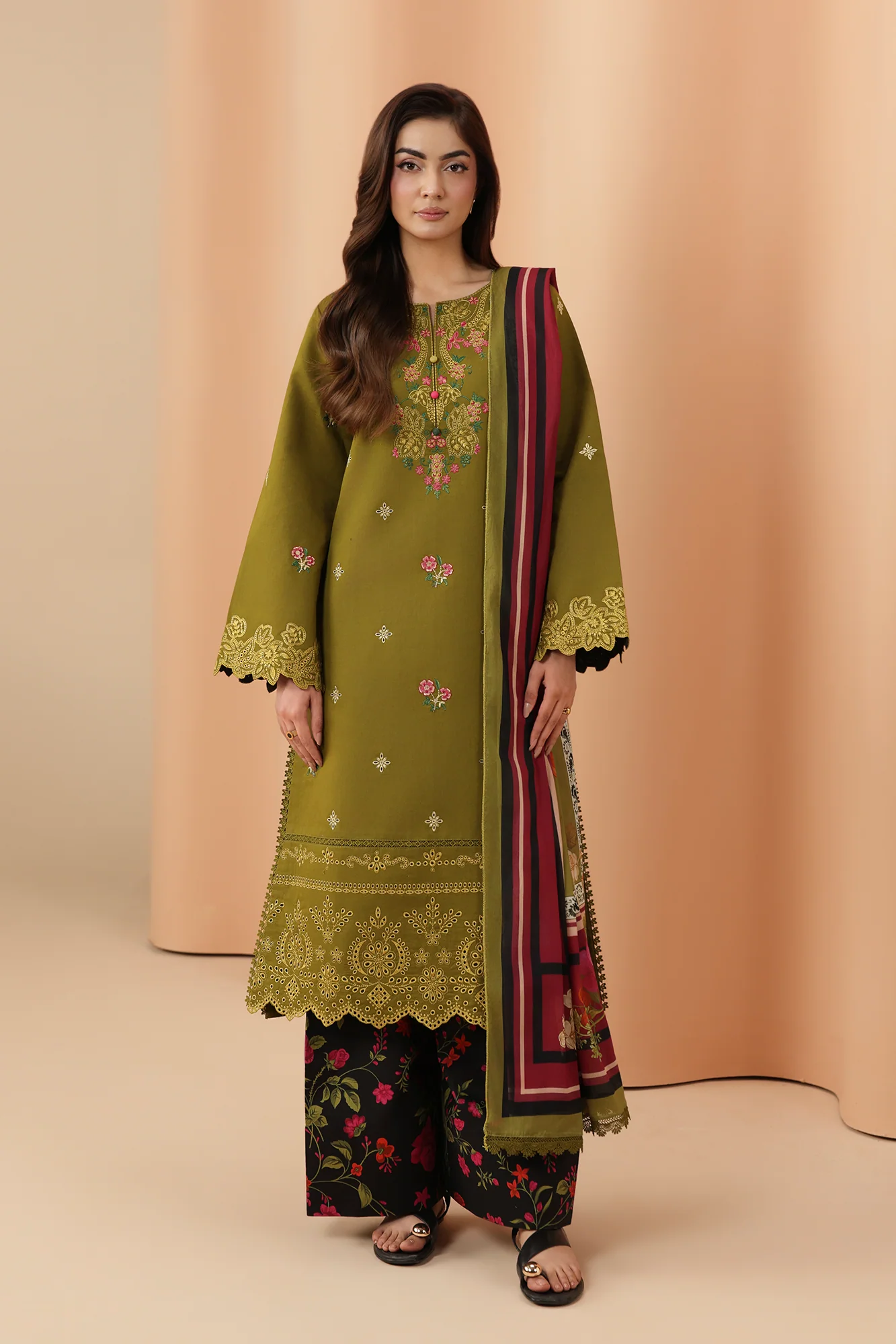 Unstitched 3Pc Embroidered Lawn Dress Jahaan by RajBari RBJ 10